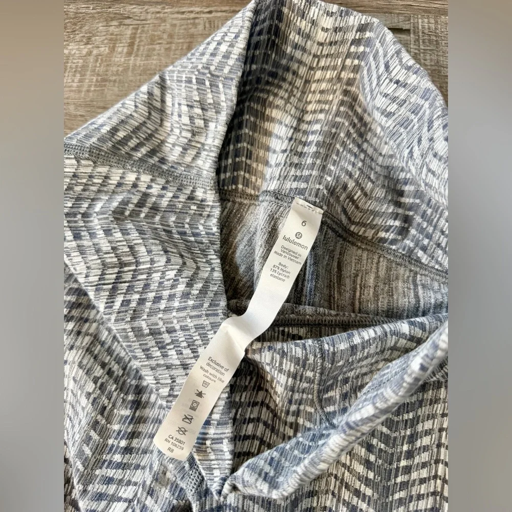 Lululemon Wunder Under High-Rise 7/8 Tight Jacquard Battleship Silver Spoon 6